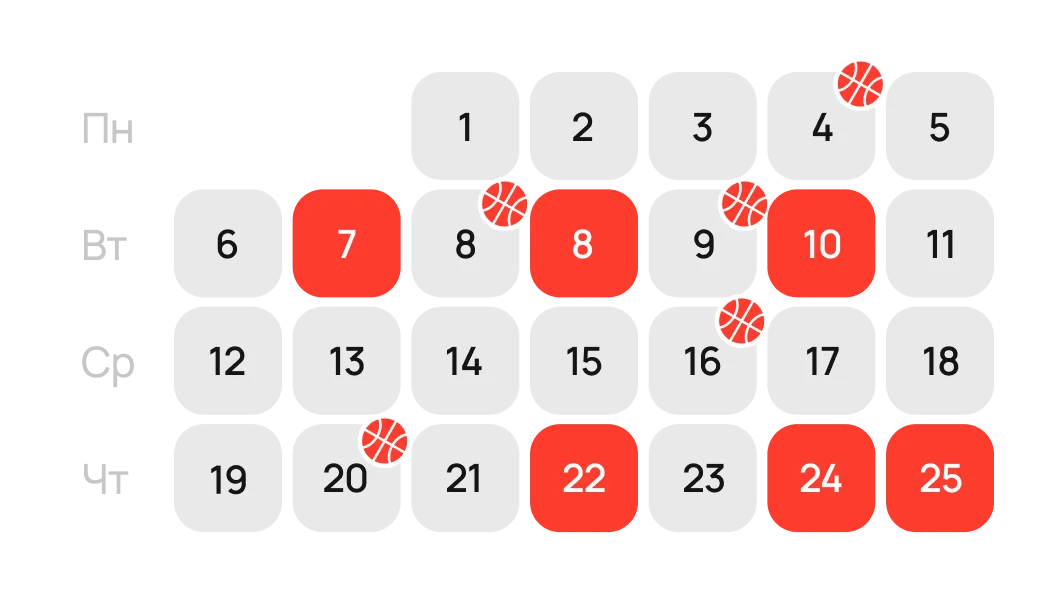 Бронирование тренировок